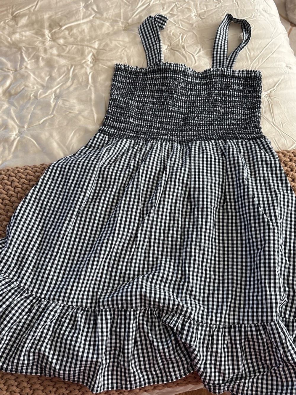Loft cotton gingham dress